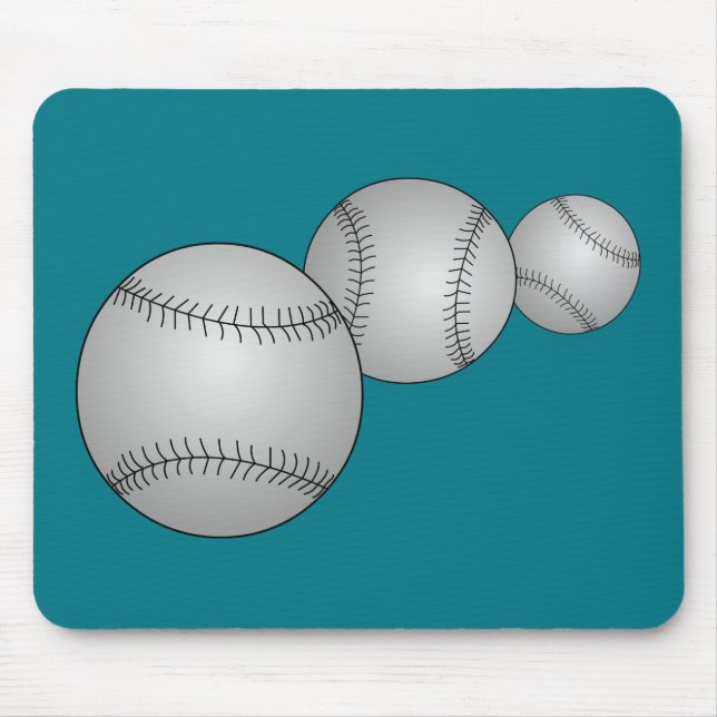 Drei Baseballs Mousepad (Vorne)