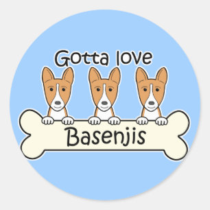 Drei Basenjis Runder Aufkleber