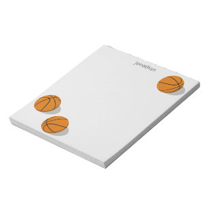 Drei Basketball-Jungen personalisierte Sportarten Notizblock