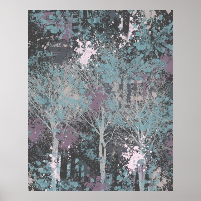 Drei Bäume Abstrakt Poster (Vorne)