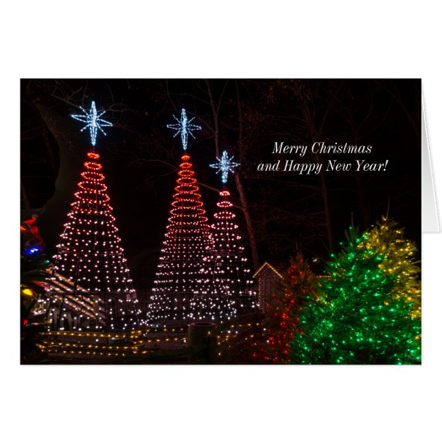 Drei Bäume bei Midtown Weihnachtskarte (Vorderseite (Horizontal))