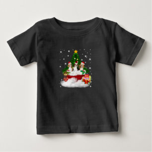 Drei Beagle Weihnachtsmann mit Weihnachtsbaum Baby T-shirt