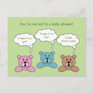 Drei Bears Baby Dusche Einladung Postkarte