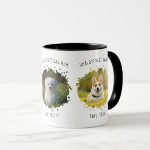 Drei benutzerdefinierte Haustierfotos Weltbeste Hu Tasse