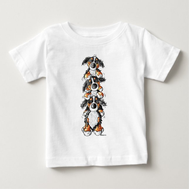 Drei Bernese GebirgshundeCartoon Baby T-shirt (Vorderseite)
