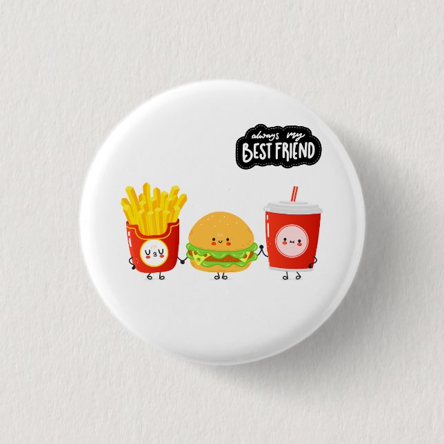 Drei beste Freunde süßes Essen Button (Vorderseite)
