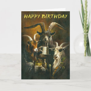 Drei Billy Goats Rough Birthday Card Karte