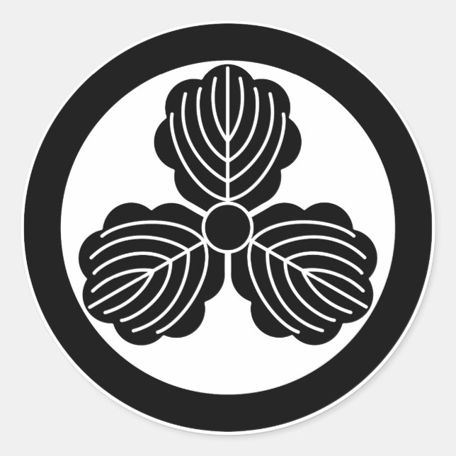 Drei Blätter aus Eiche(1) im Kreis Runder Aufkleber (Vorderseite)