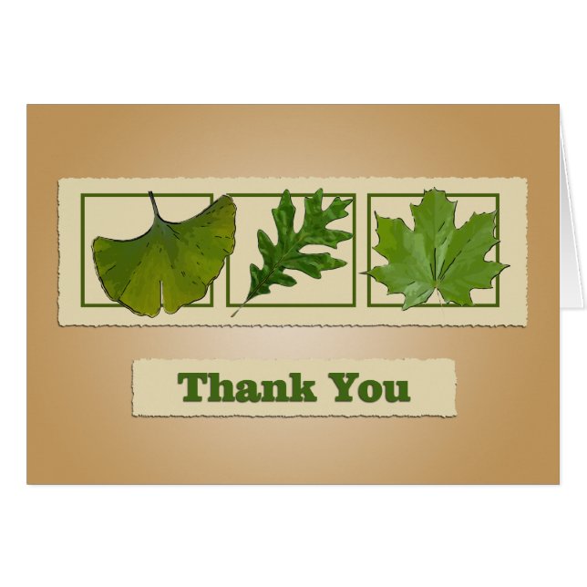 Drei Blätter Danke Karte (Vorderseite (Horizontal))