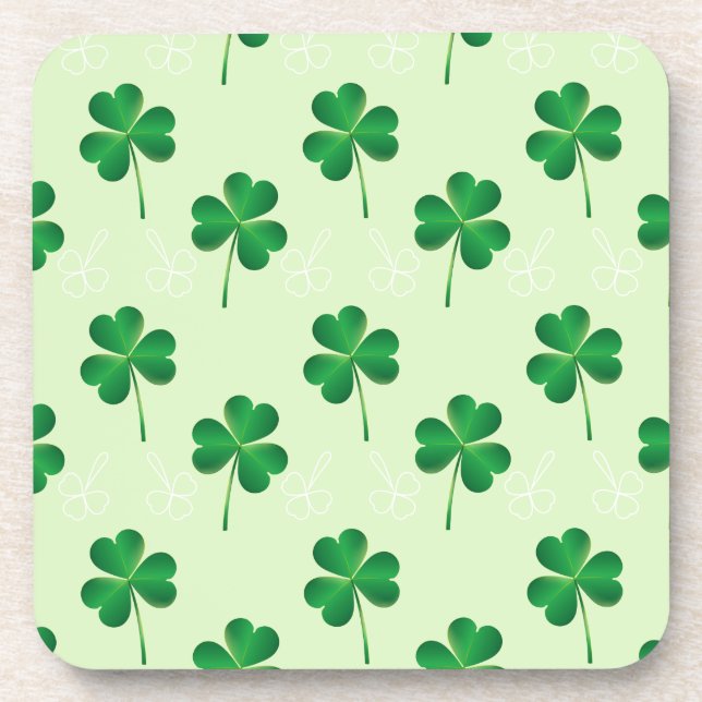 Drei Blätter Kleeblatt Getränkeuntersetzer (Vorderseite)