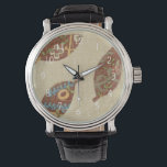 Drei Blätter zum Hintergrund von Texturtexturen Armbanduhr<br><div class="desc">Die besten Dinge kommen in drei! Set auf einem Leinenuntergrund,  sehen diese Blätter aus,  als würden sie sich in einem Herbstummel in Richtung Boden bewegen. Fang sie und lege sie heute an deine Wand!</div>