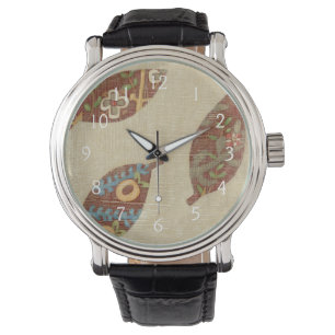 Drei Blätter zum Hintergrund von Texturtexturen Armbanduhr