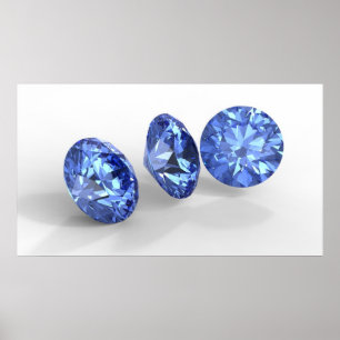 Drei blaue Diamanten Poster