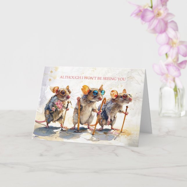 Drei Blinde Mäuse Geburtstagsfeier Karte (Orchidee)