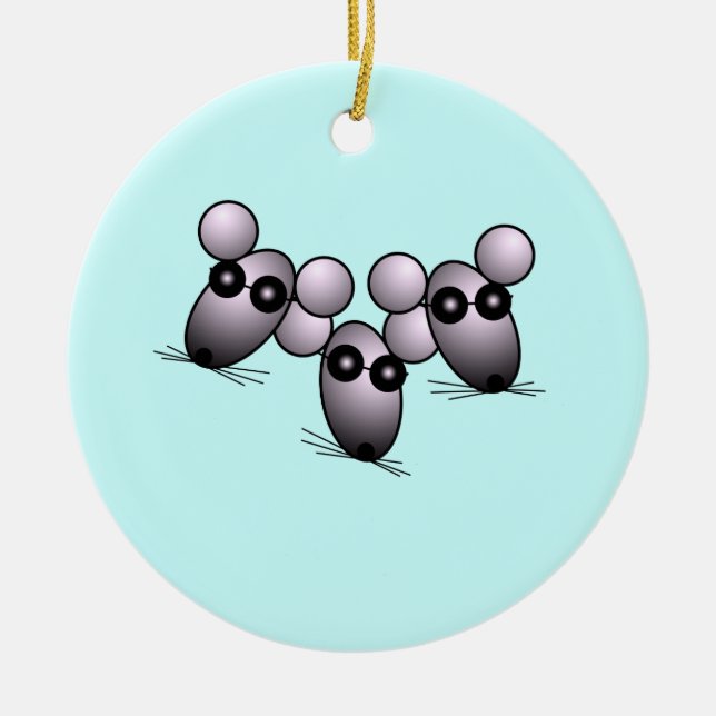 Drei Blinde Mäuse Keramikornament (Vorne)