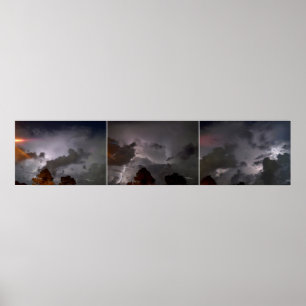 Drei Blitzstürme Fotos Poster