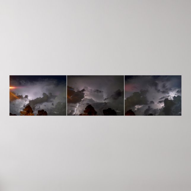 Drei Blitzstürme Fotos Poster (Vorne)