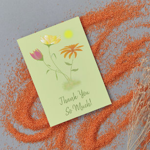 Drei Blume in der Sonne - transparent. Dankeskarte
