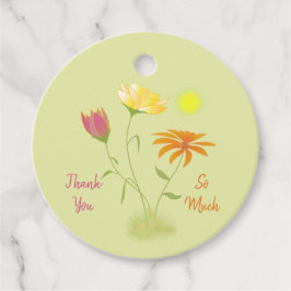 Drei Blume in der Sonne - transparent. Geschenkanhänger