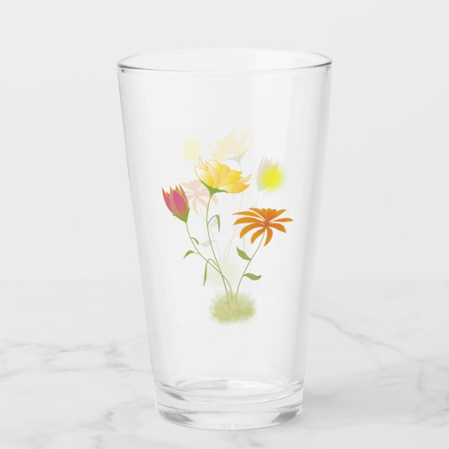 Drei Blume in der Sonne - transparent. Glas (Vorderseite)