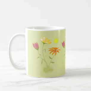Drei Blume in der Sonne - transparent. Kaffeetasse
