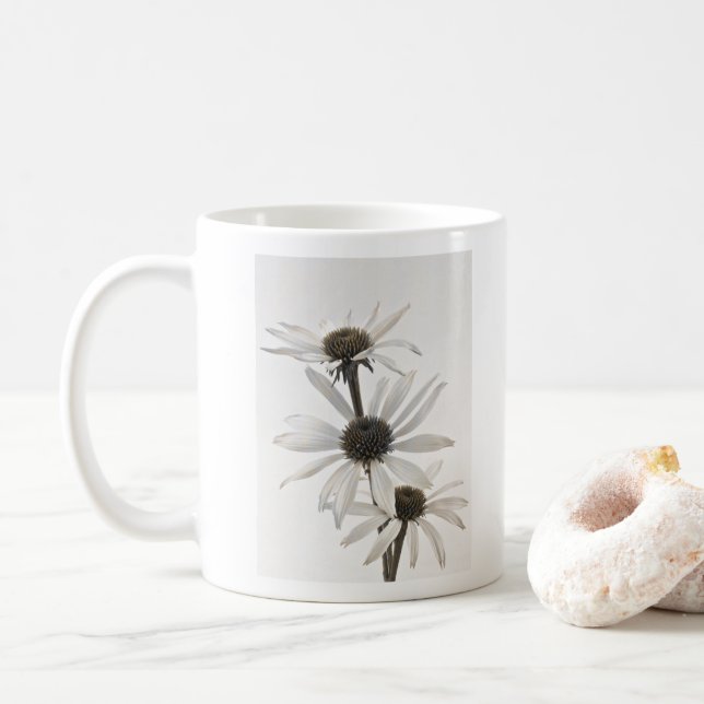 Drei Blume mit weißem Kon Kaffeetasse (Mit Donut)