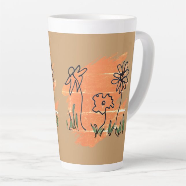 Drei Blumen Farbprobe Milchtasse (Rechte Ecke)