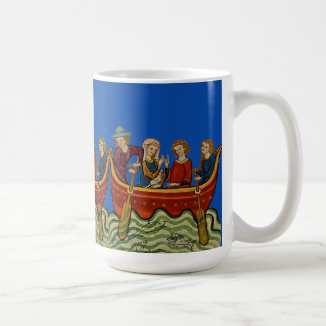 Drei Boote auf dem Fluss Blau Kaffeetasse (Rechts)