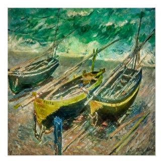 Drei Boote. Claude Monet. Poster