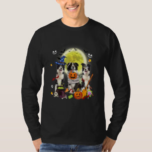 Drei Border Collie Hunde Hexe Gruselige Mumie Hall T-Shirt