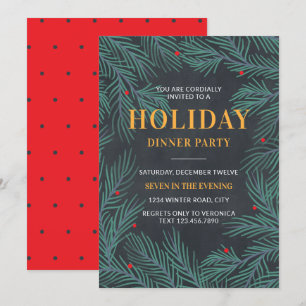 Drei Branchen Elegantes Party zum Abendessen Einladung