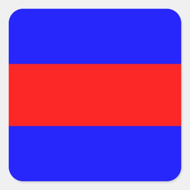 drei Buchstaben des maritimen Alphabets Quadratischer Aufkleber (Vorderseite)