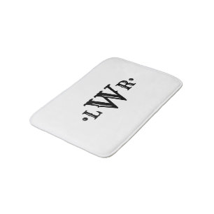 Drei Buchstaben Monogramm Custom EleganBlack & Whi Badematte