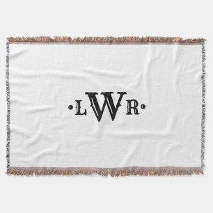 Drei Buchstaben Monogramm Custom EleganBlack & Whi Decke