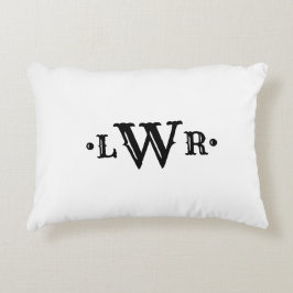 Drei Buchstaben Monogramm Custom EleganBlack & Whi Dekokissen