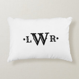 Drei Buchstaben Monogramm Custom EleganBlack & Whi Dekokissen