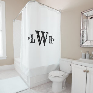 Drei Buchstaben Monogramm Custom EleganBlack & Whi Duschvorhang