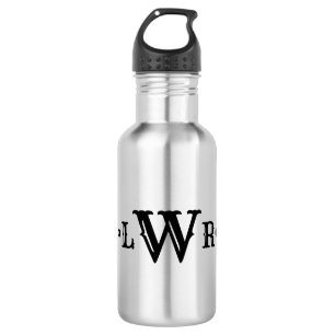 Drei Buchstaben Monogramm Custom EleganBlack & Whi Edelstahlflasche