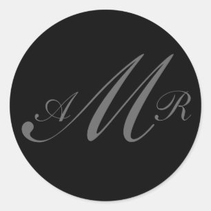 Drei Buchstaben Monogramm Hochzeitsaufkleber Runder Aufkleber