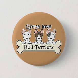 Drei Bullterrier Button