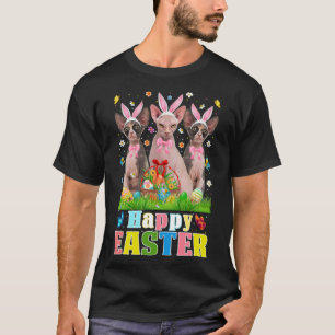 Drei Bunny Sphynx Katzen & Ostereier Korb Ostern T-Shirt