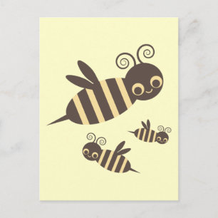 Drei Buzzin Bienen Postkarte