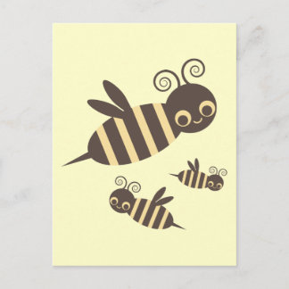 Drei Buzzin Bienen Postkarte