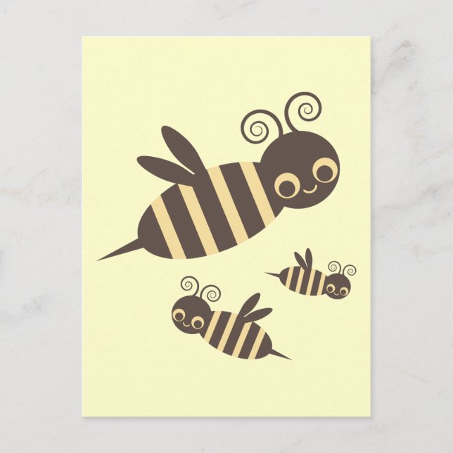 Drei Buzzin Bienen Postkarte (Vorderseite)