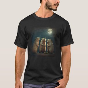 Drei Capybaras auf dem Mond T-Shirt