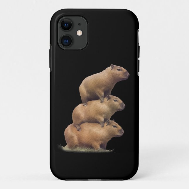 Drei Capybaras Funny Capybara Spaß Case-Mate iPhone Hülle (Rückseite)
