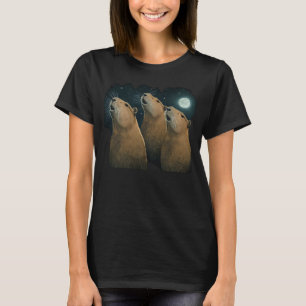 Drei Capybaras und der Mond Capibara Capybara T-Shirt