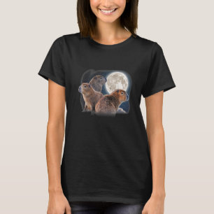 Drei Capybaras und Moon Funny Capybara Spaß Parco T-Shirt
