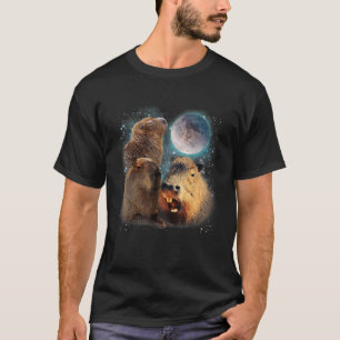 Drei Capybaras und Moon Funny Capybara Spaß Parco T-Shirt
