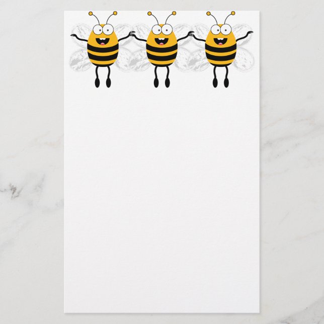 Drei-Cartoon-Biene Briefpapier (Vorderseite)